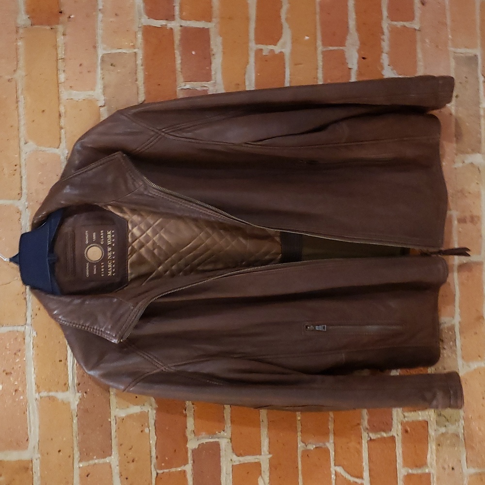 Andrew Marc New York Men's Brown Leather Jacket XL